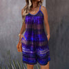 Womens Summer Casual Print Sleeveless Rompers Loose Spaghetti Strap Shorts Jumpsuit With Pockets