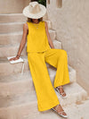 Women&#39;s Two Pieces Suit With Sleeveless Tank Top And Wide-Leg Pants