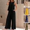 Women&#39;s Two Pieces Suit With Sleeveless Tank Top And Wide-Leg Pants