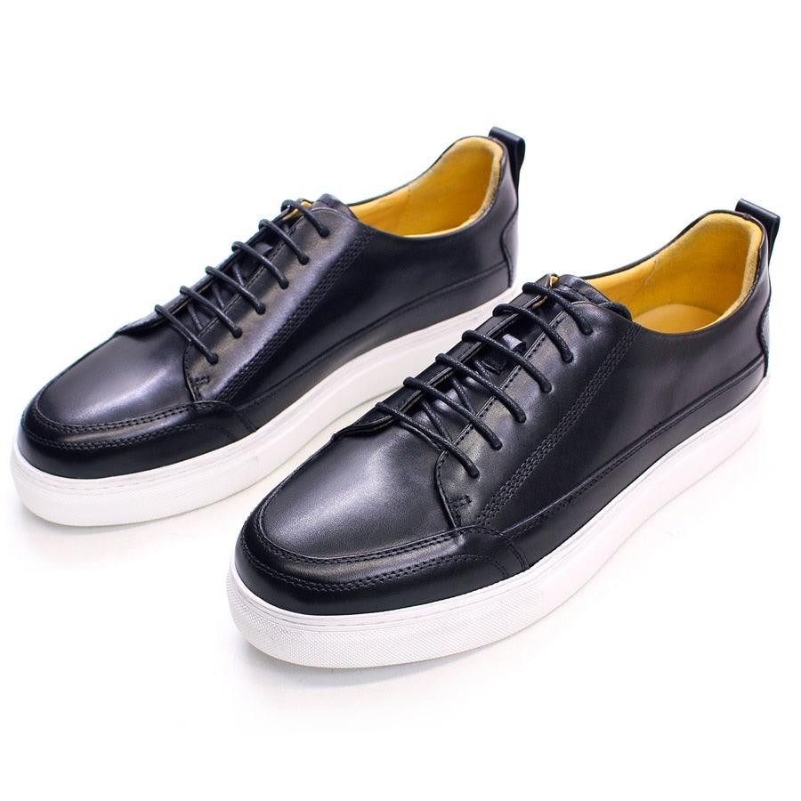 Luxury Handmade Men&#39;s Leather Shoes Casual Comfortable Men&#39;s Shoes Brown Lace-up Flat Shoes Men&#39;s Daily Dating Party Shoes - Jimi Brothers 
